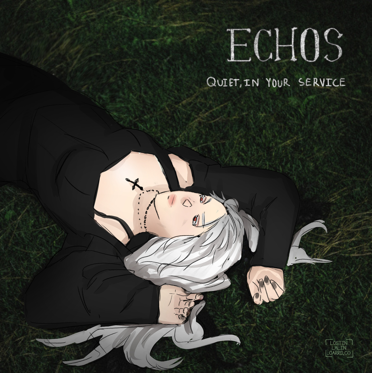 Anna on album cover (QUIET, IN YOUR SERVICE by Echos)