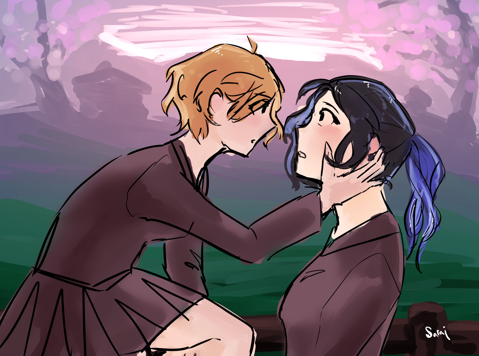 First time drawing Laz as a girl (I was so scared of being gay I signed it with a pseudonym)