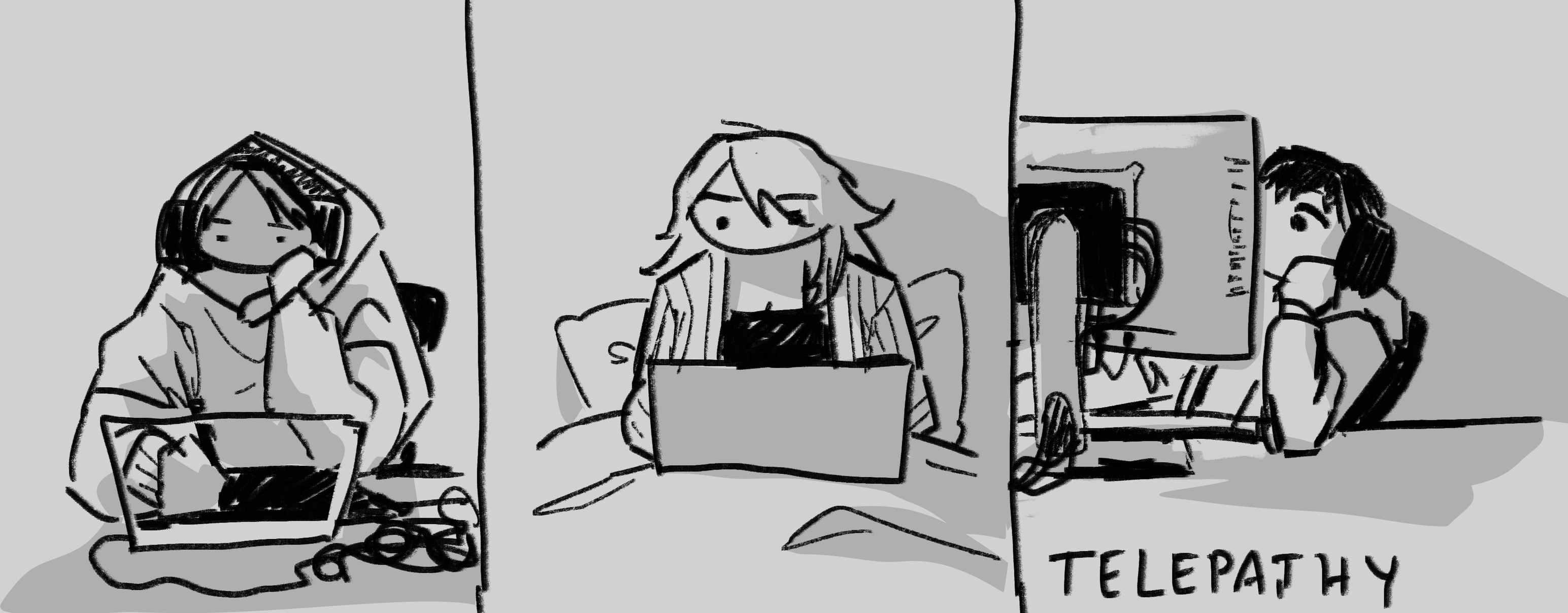 Telepathy (sitting in vc parallel playing with mics off)
