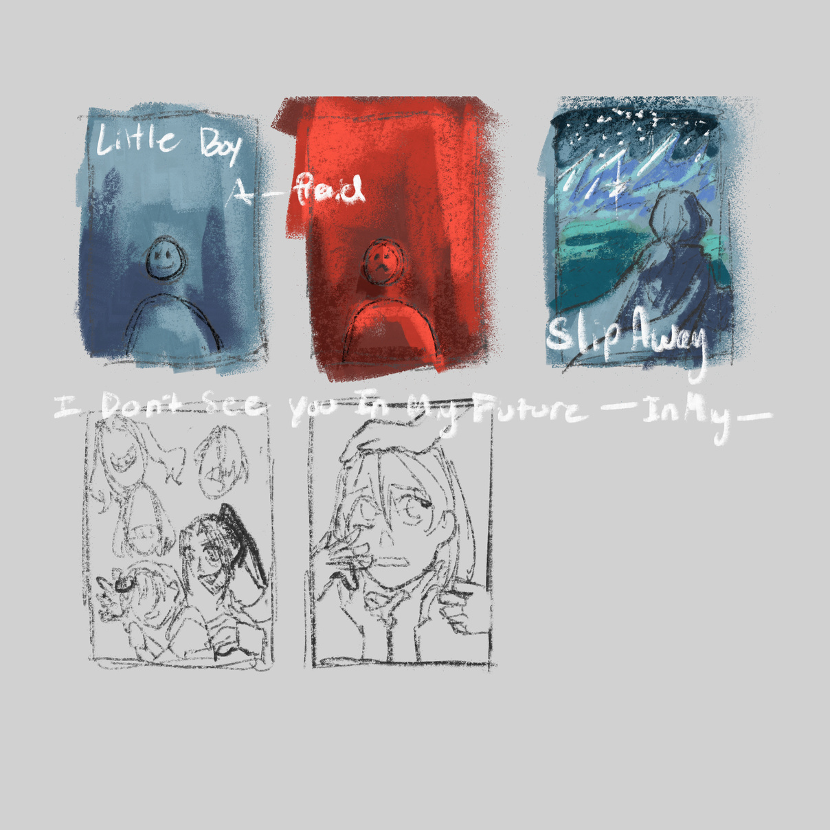 thumnails Eon animatic to Little Boy Afraid by Saro, postponed again